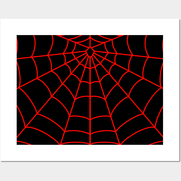 Spider Web Black and Red Wall Art by Rickster07